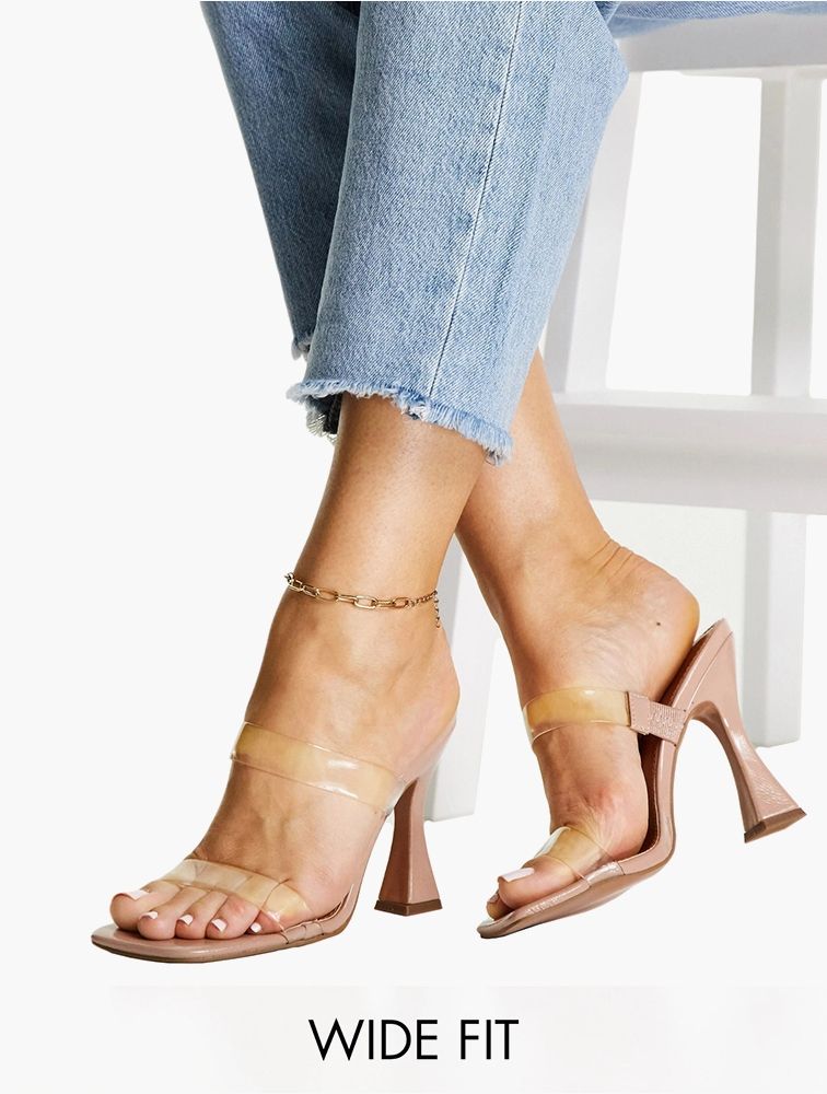 Heeled mules wide best sale fit